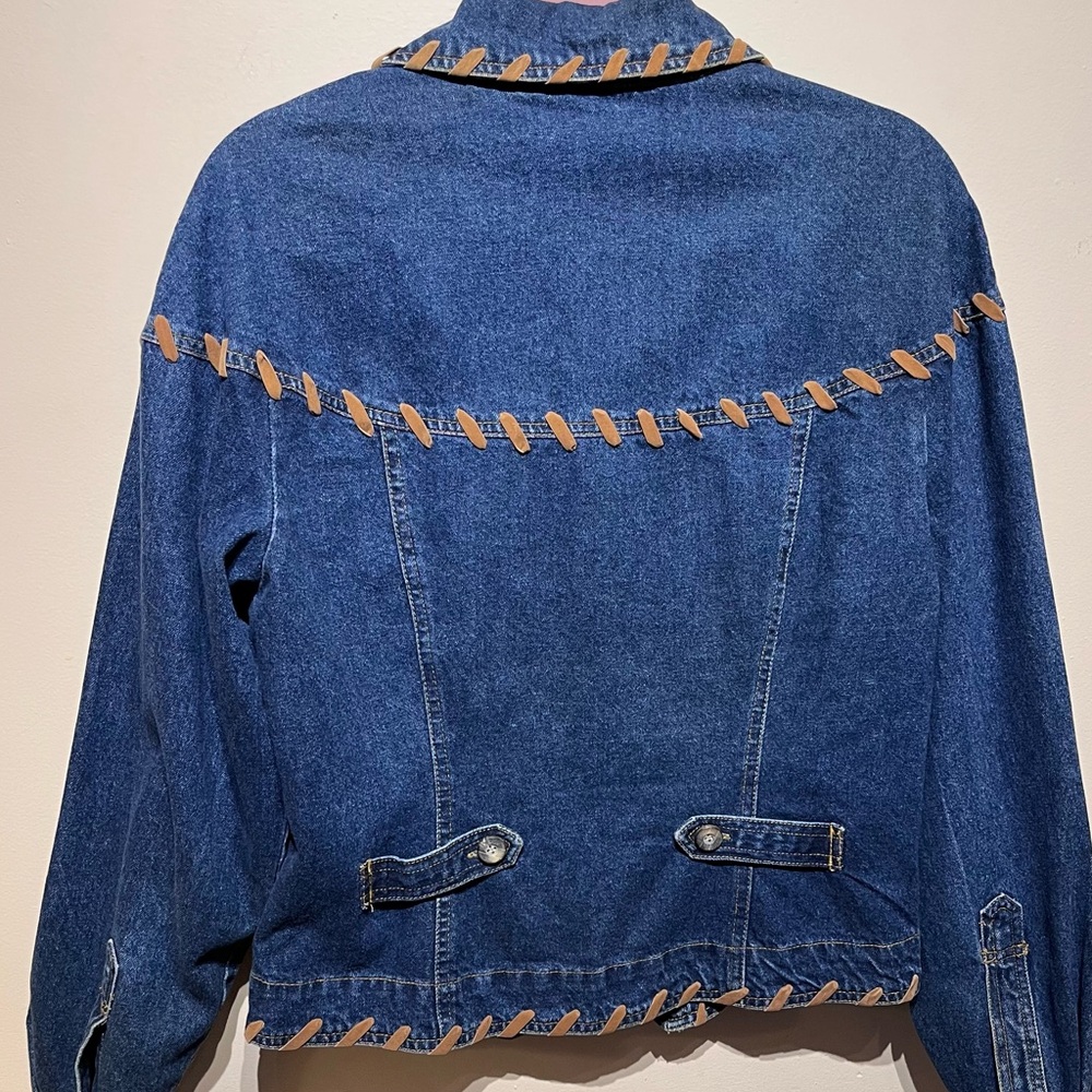 Cotton Denim Jacket with Tan Stitching Sz.12 - Picture 3 of 8